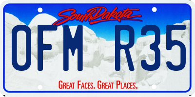 SD license plate 0FMR35