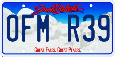 SD license plate 0FMR39