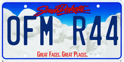 SD license plate 0FMR44