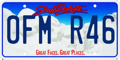 SD license plate 0FMR46