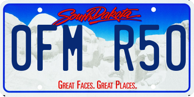 SD license plate 0FMR50