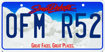 SD license plate 0FMR52