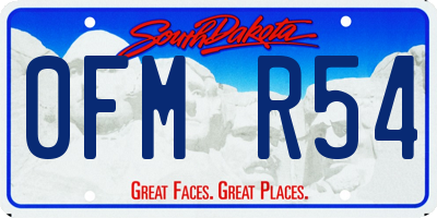SD license plate 0FMR54