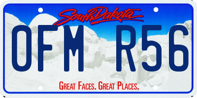 SD license plate 0FMR56