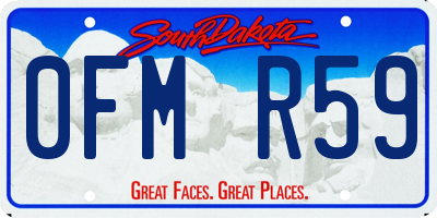 SD license plate 0FMR59