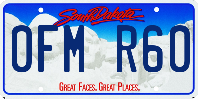 SD license plate 0FMR60
