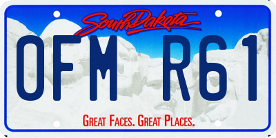 SD license plate 0FMR61