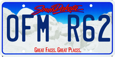 SD license plate 0FMR62