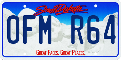 SD license plate 0FMR64