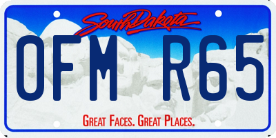 SD license plate 0FMR65
