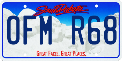 SD license plate 0FMR68