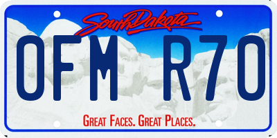 SD license plate 0FMR70