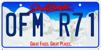SD license plate 0FMR71
