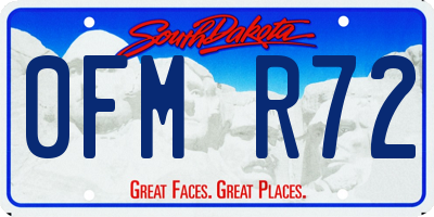 SD license plate 0FMR72