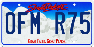 SD license plate 0FMR75