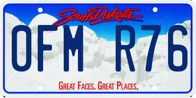 SD license plate 0FMR76