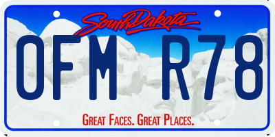 SD license plate 0FMR78