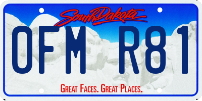 SD license plate 0FMR81