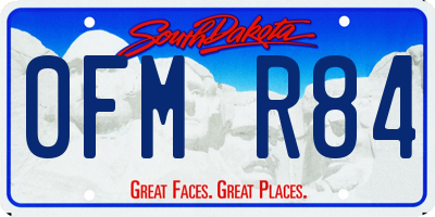 SD license plate 0FMR84