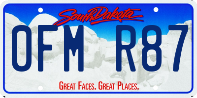 SD license plate 0FMR87