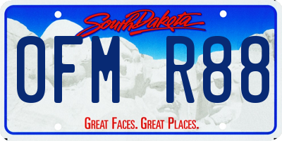SD license plate 0FMR88