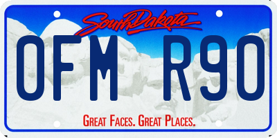 SD license plate 0FMR90