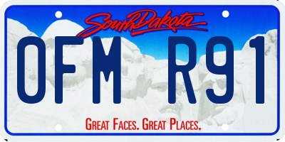SD license plate 0FMR91