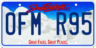 SD license plate 0FMR95