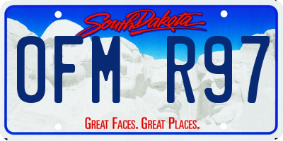 SD license plate 0FMR97