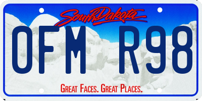 SD license plate 0FMR98