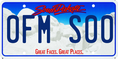 SD license plate 0FMS00