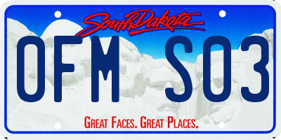 SD license plate 0FMS03