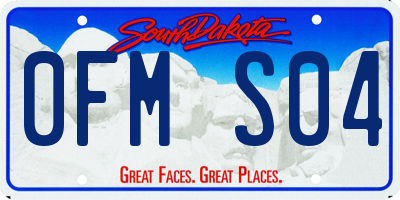 SD license plate 0FMS04