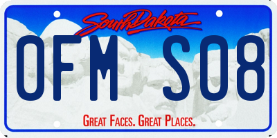 SD license plate 0FMS08