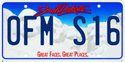 SD license plate 0FMS16