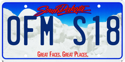 SD license plate 0FMS18