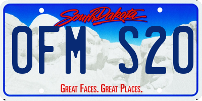 SD license plate 0FMS20