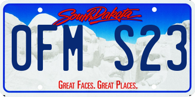 SD license plate 0FMS23