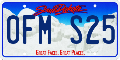 SD license plate 0FMS25