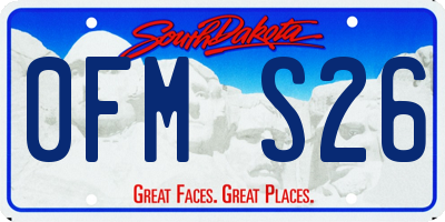 SD license plate 0FMS26