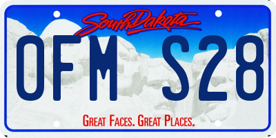 SD license plate 0FMS28