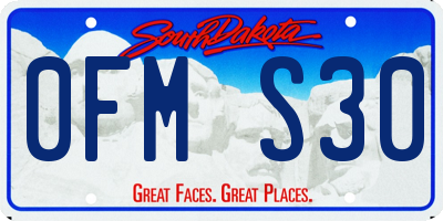 SD license plate 0FMS30