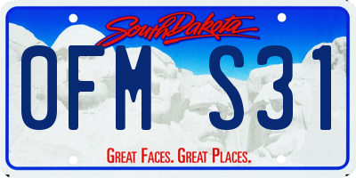SD license plate 0FMS31