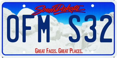 SD license plate 0FMS32
