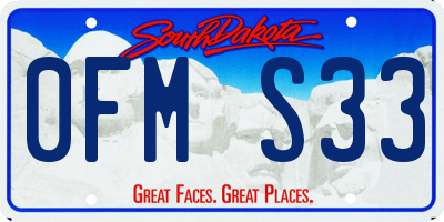 SD license plate 0FMS33