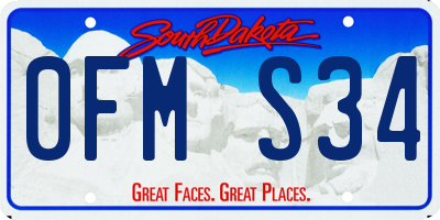SD license plate 0FMS34