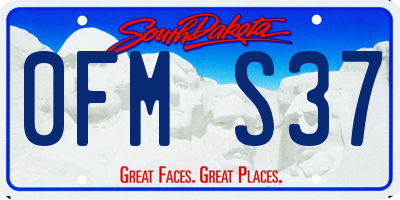 SD license plate 0FMS37