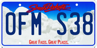 SD license plate 0FMS38