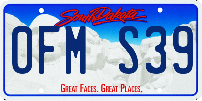 SD license plate 0FMS39