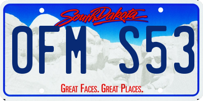 SD license plate 0FMS53